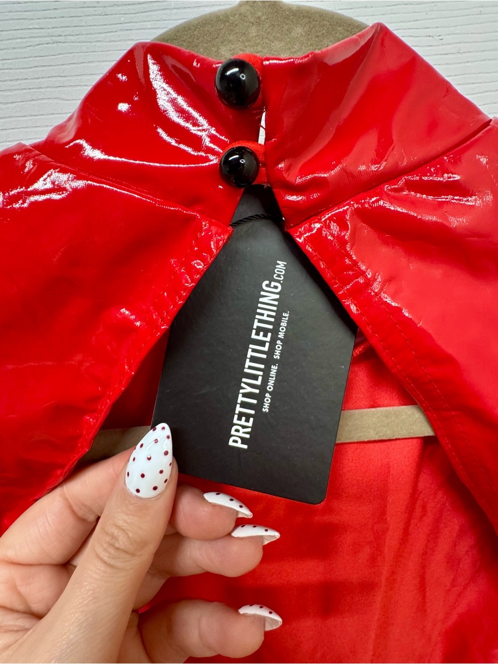 PrettyLittleThing Red Backless High Shine Vinyl Jumpsuit US 8 NWT Halloween - Picture 5 of 14